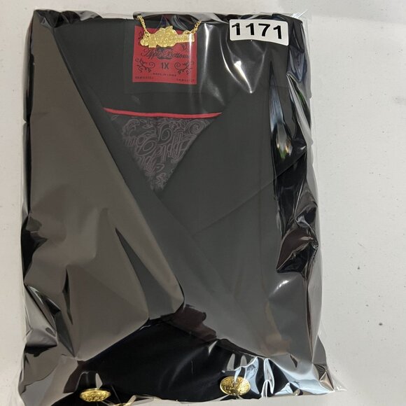 Apple Bottoms Womens 1X Black Asymmetrical Blazer Gold Buttons Business Casual - Picture 15 of 16